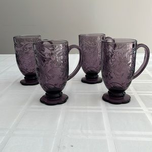 Four Purple princess house glasses